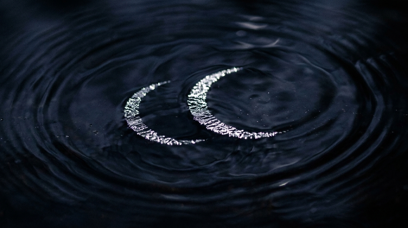 Two moon reflections on dark water symbolizing lunar synastry and marriage compatibility