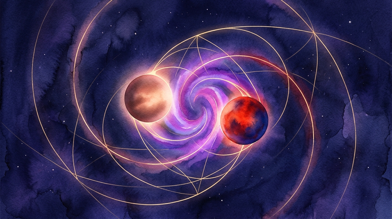 Venus and Mars planets in synastry showing romantic chemistry and magnetic attraction